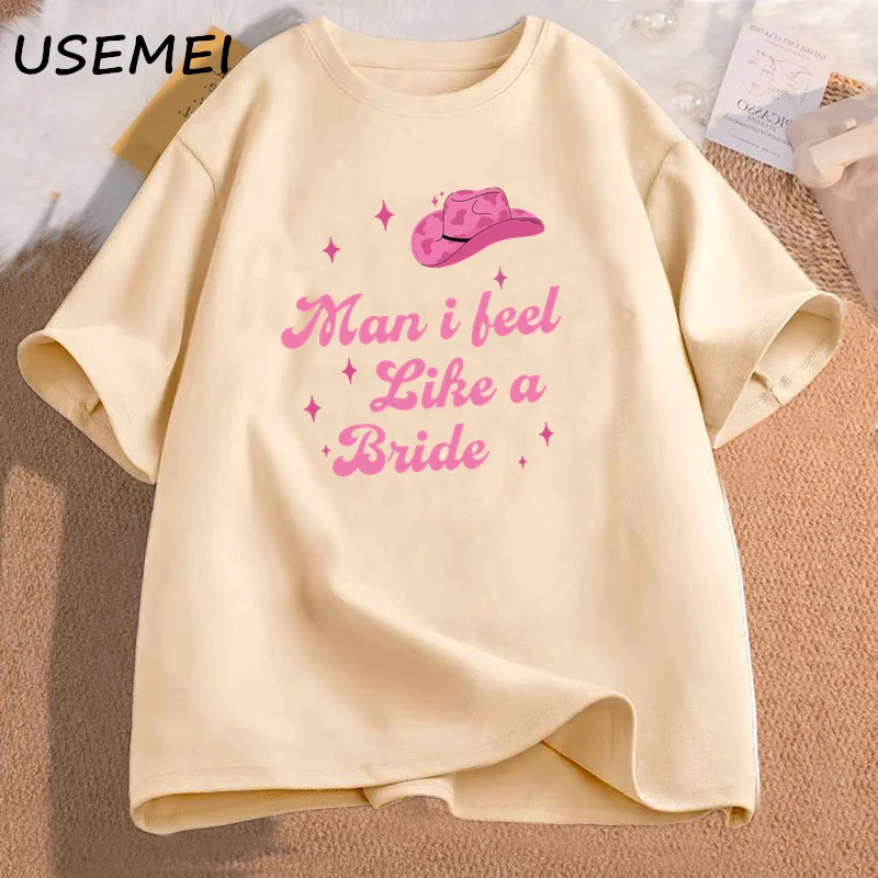 I Feel Like A Bride Lets Go Girls Women\'s Tee Shirt Nashville Bachelorette Party T Shirt Women Cotton Short Sleeve Tees