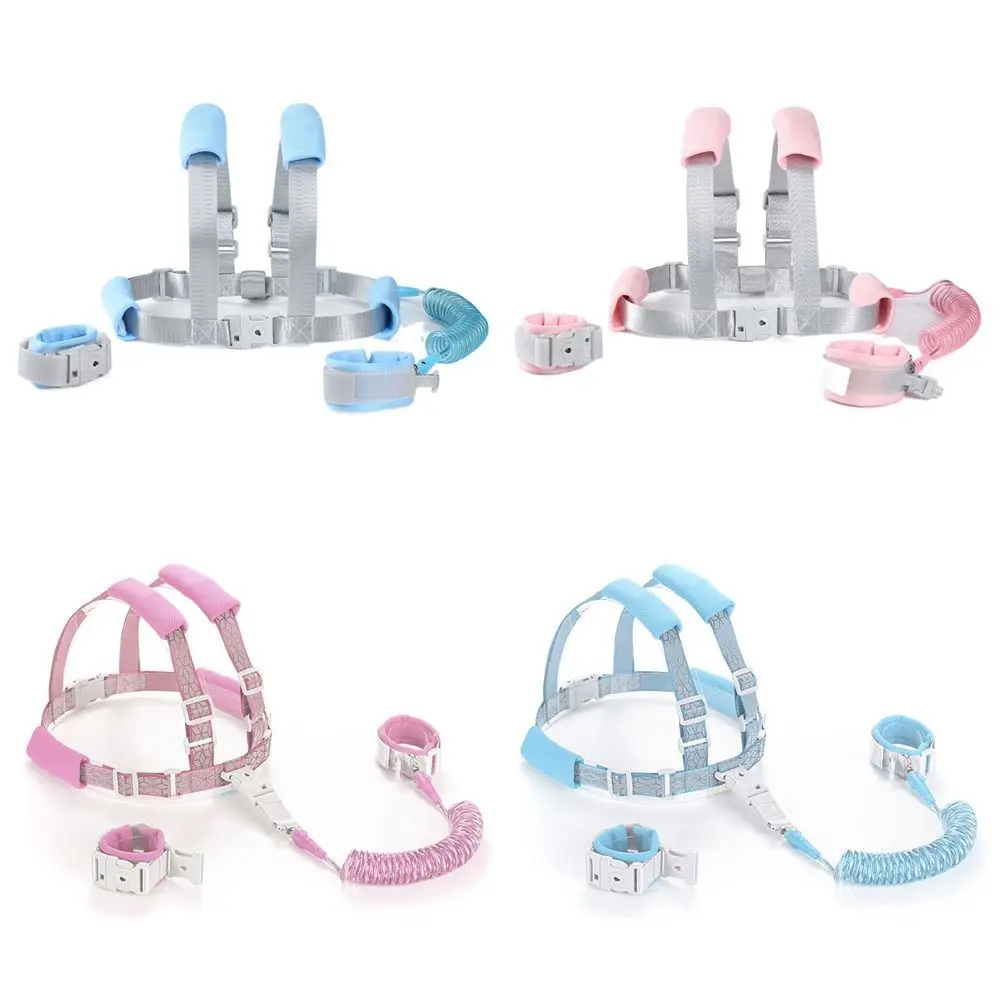 Steel Wire Toddler Harness Leashes Breathable 2 in 1 Adjustable Anti-lost Wrist Link Band Soft Comfortable Children Harness