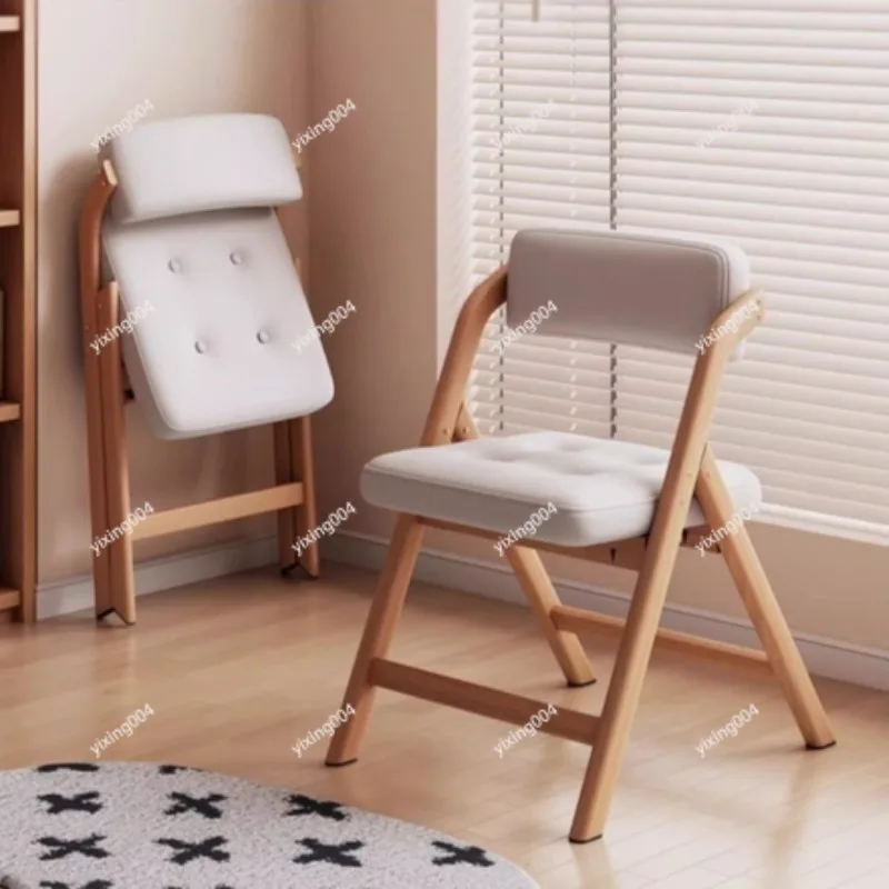 Stackable Iron Folding Chair, Retro Style Backrest Stool for Home Dining Office