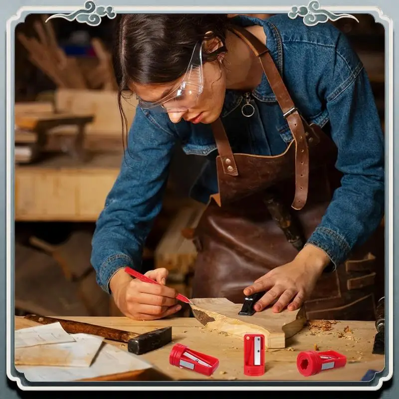 Lápices de carpintero Premium, 40 Uds., con 6 sacapuntas, lápices de construcción de carpintería negros duros octogonales planos de 7 pulgadas