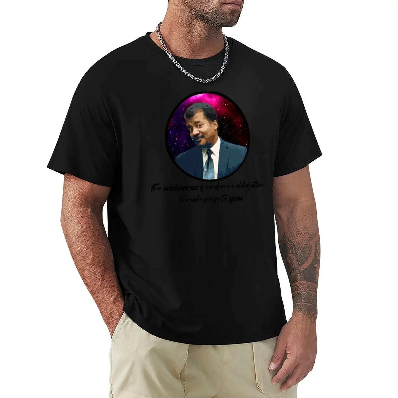 Neil Degrasse Tyson Universe T-Shirt Work Outdoor Short Sleeve Tee