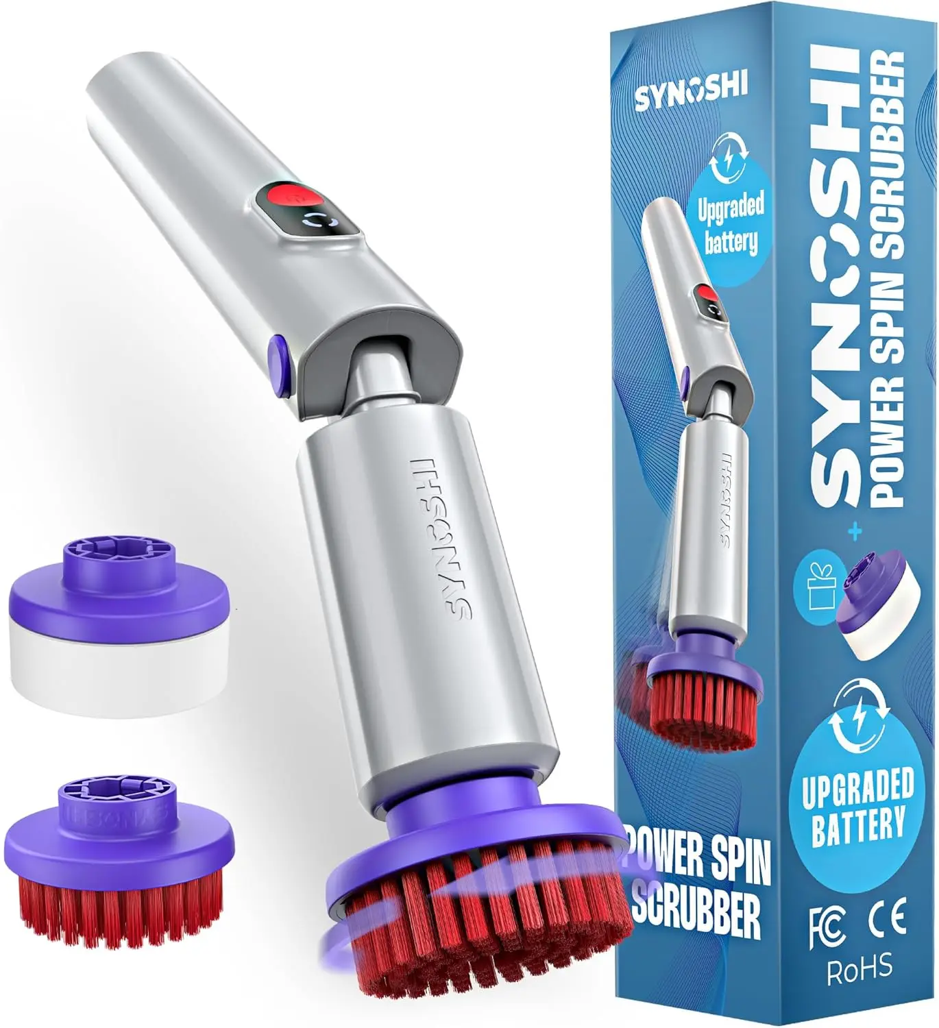 

PRO Electric Spin Scrubber, Cordless Cleaning Brush Bathroom Scrubber. Waterproof Shower Cleaner Brush with Adjustable A