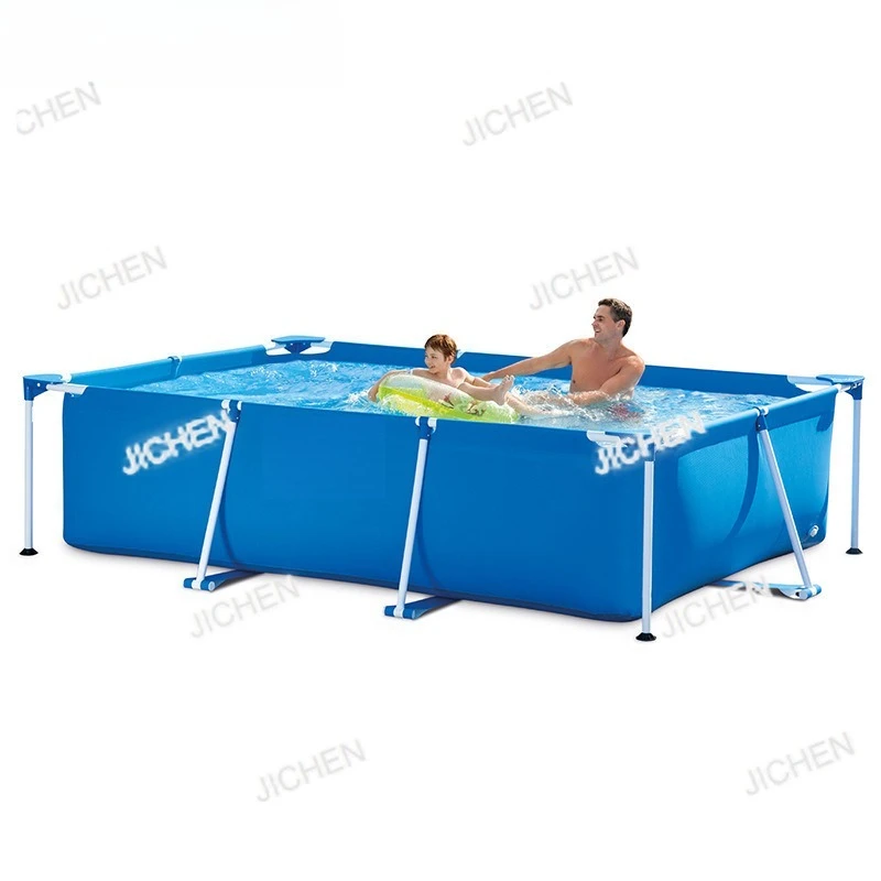 رف أنابيب مستطيل، حمام سباحة دائري، حامل عائلي قابل للطي، حمام سباحة خارجي لصيد الأسماك #2