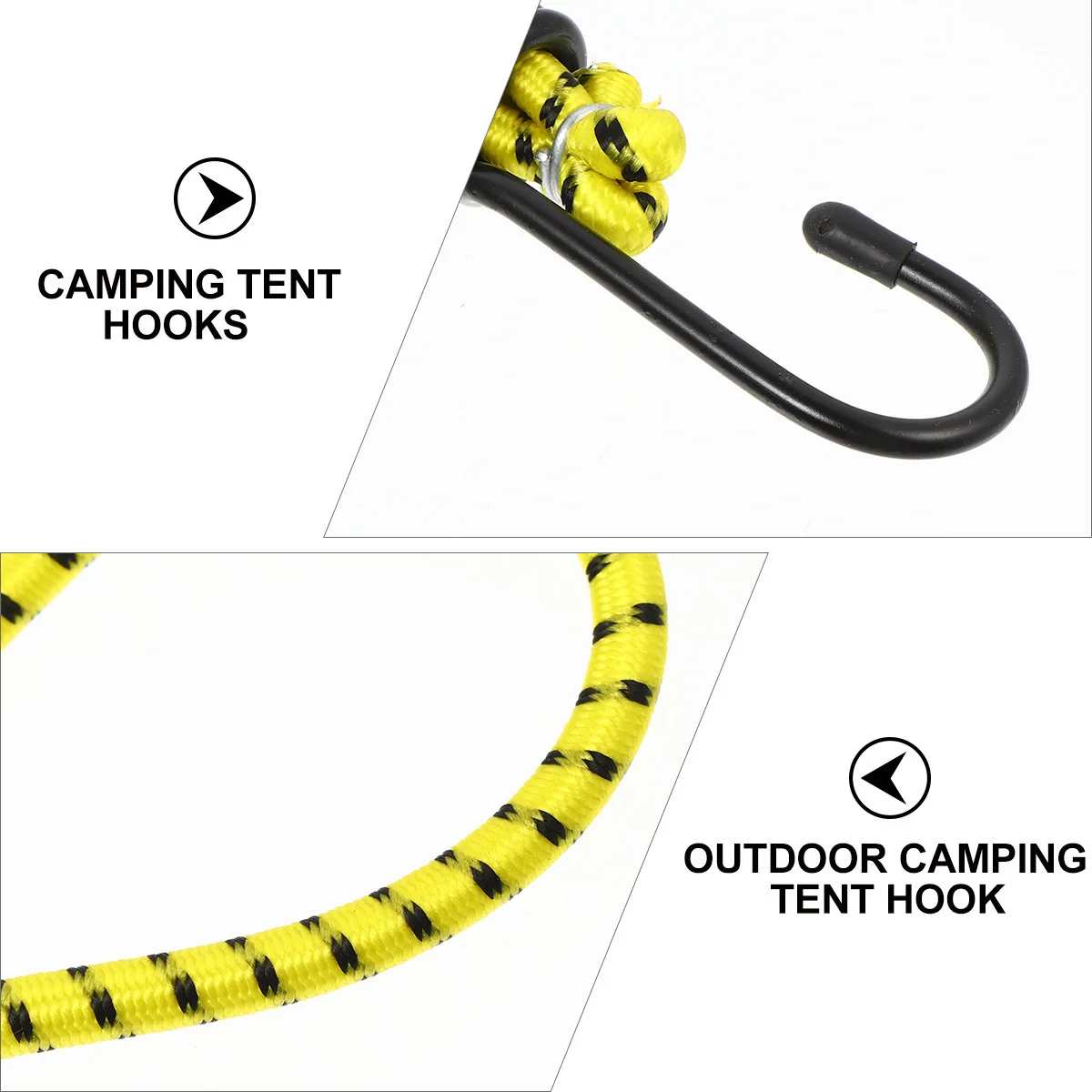 

10pcs Tent Rope With Hook Outdoor Camping Accessories Elastic Pull Rope For Tarpaulin Canopy Fixing Durable Cord Buckle Camping