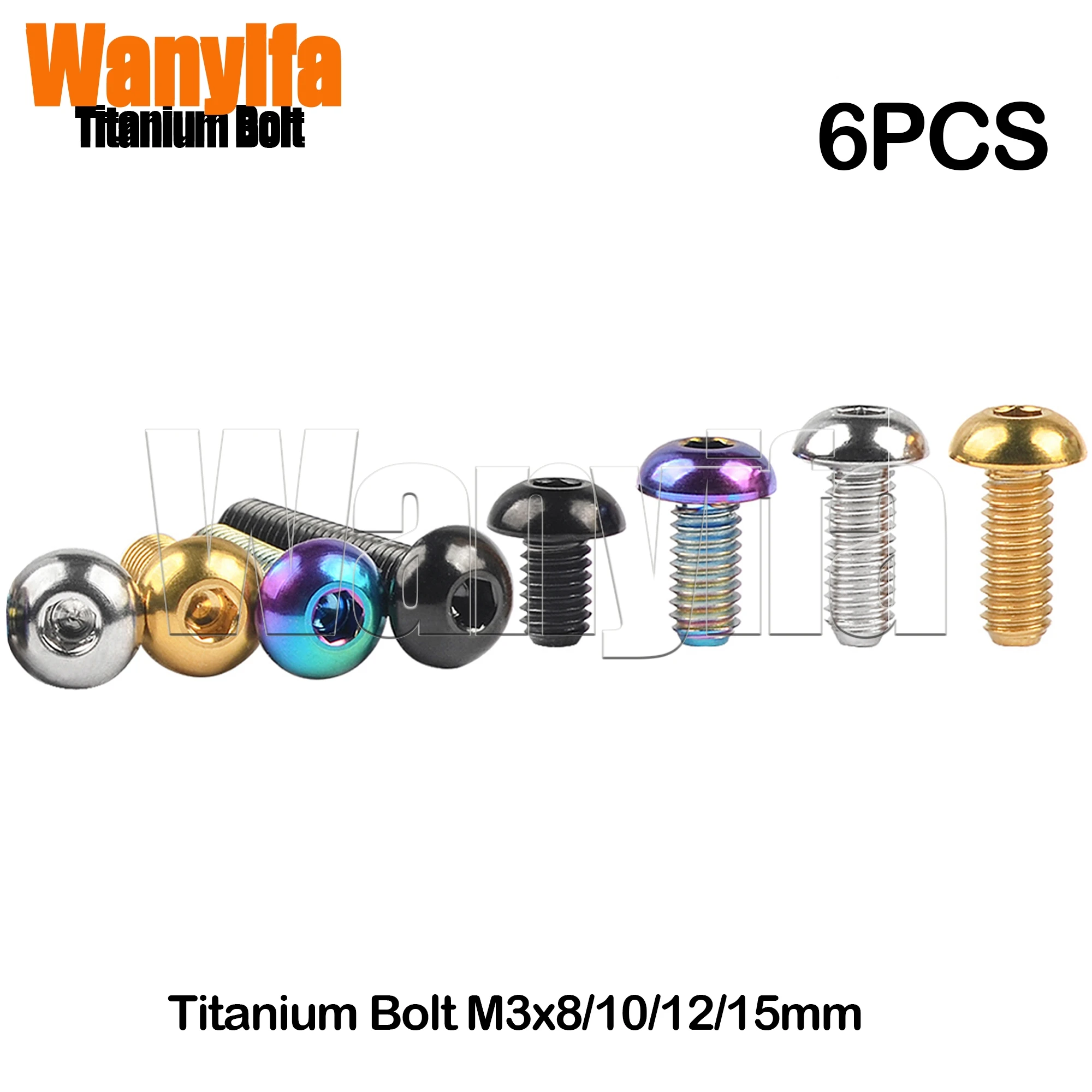 

Wanyifa Titanium Bolts M3x8/10/15mm Half-round Head Hexagon Screws for Model Fastening Part 6Pcs