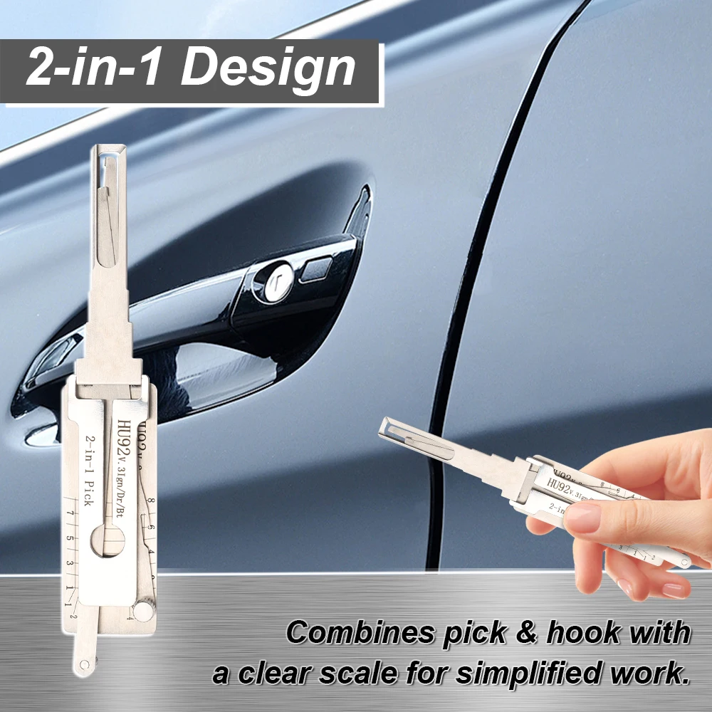 HU92 Li's 2-in-1 Lock Tool - Multipurpose Kit for Key Duplication & Lock Servicing, Professional Locksmith Supplies