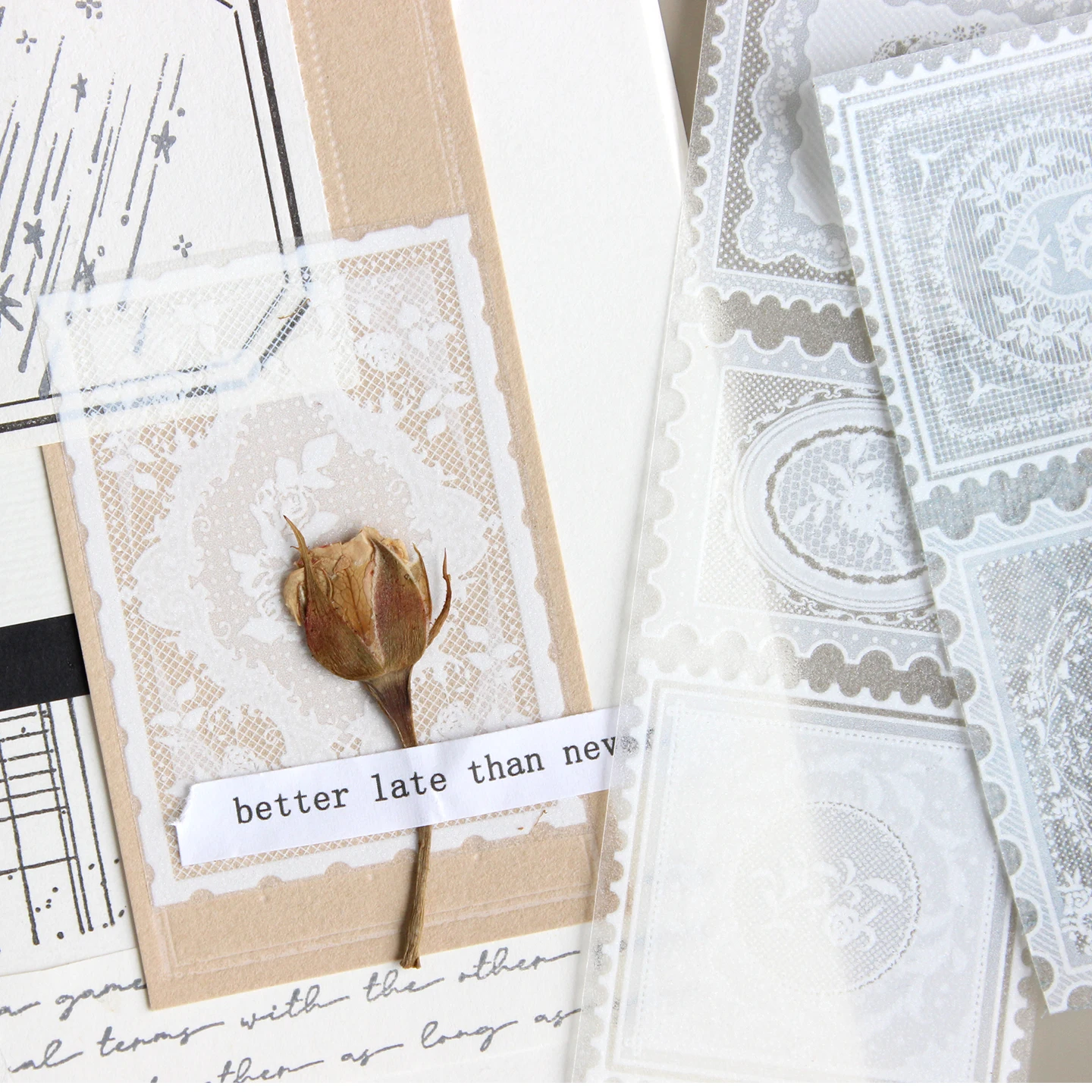 Moodtape. Commemorative Post Statue Original Stamp Background Handbook Tape Goo Card Sticker Character Pet and Paper Stationery