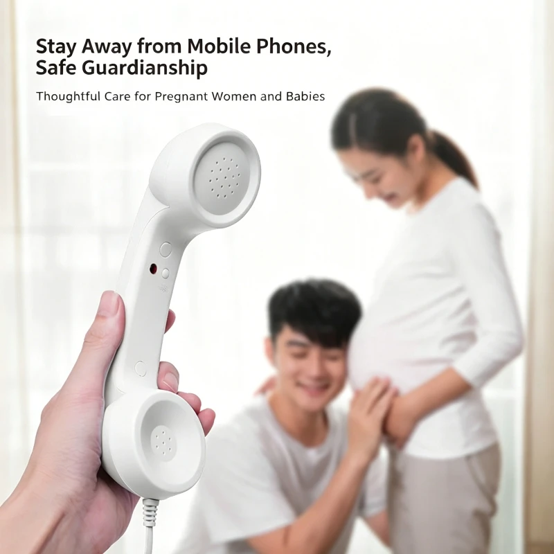 Retro Mobile Phone Handset Headphone Type-C Tangle Free Wire Landline Handle Receiver Telephone Style Handheld Phone Receiver