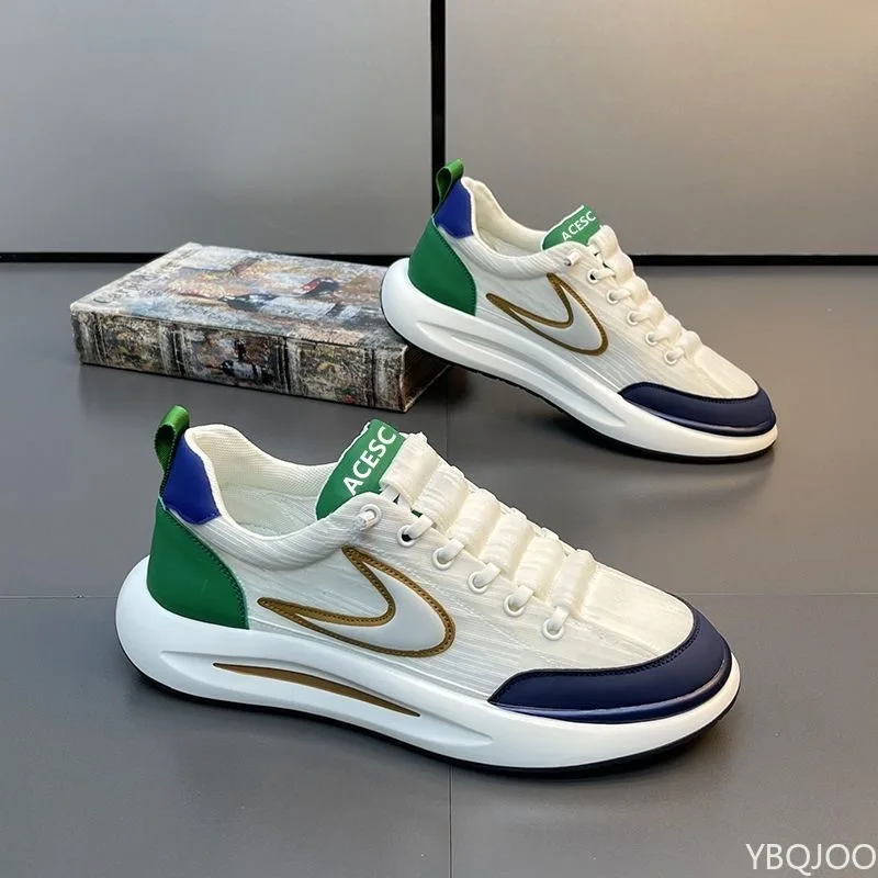 حجم كبير الربيع والخريف جديد سميكة وحيد الارتفاع زيادة أحذية رجالية عادية المتخصصة الاتجاه تنوعا أحذية رياضية مسطحة للرجال #4