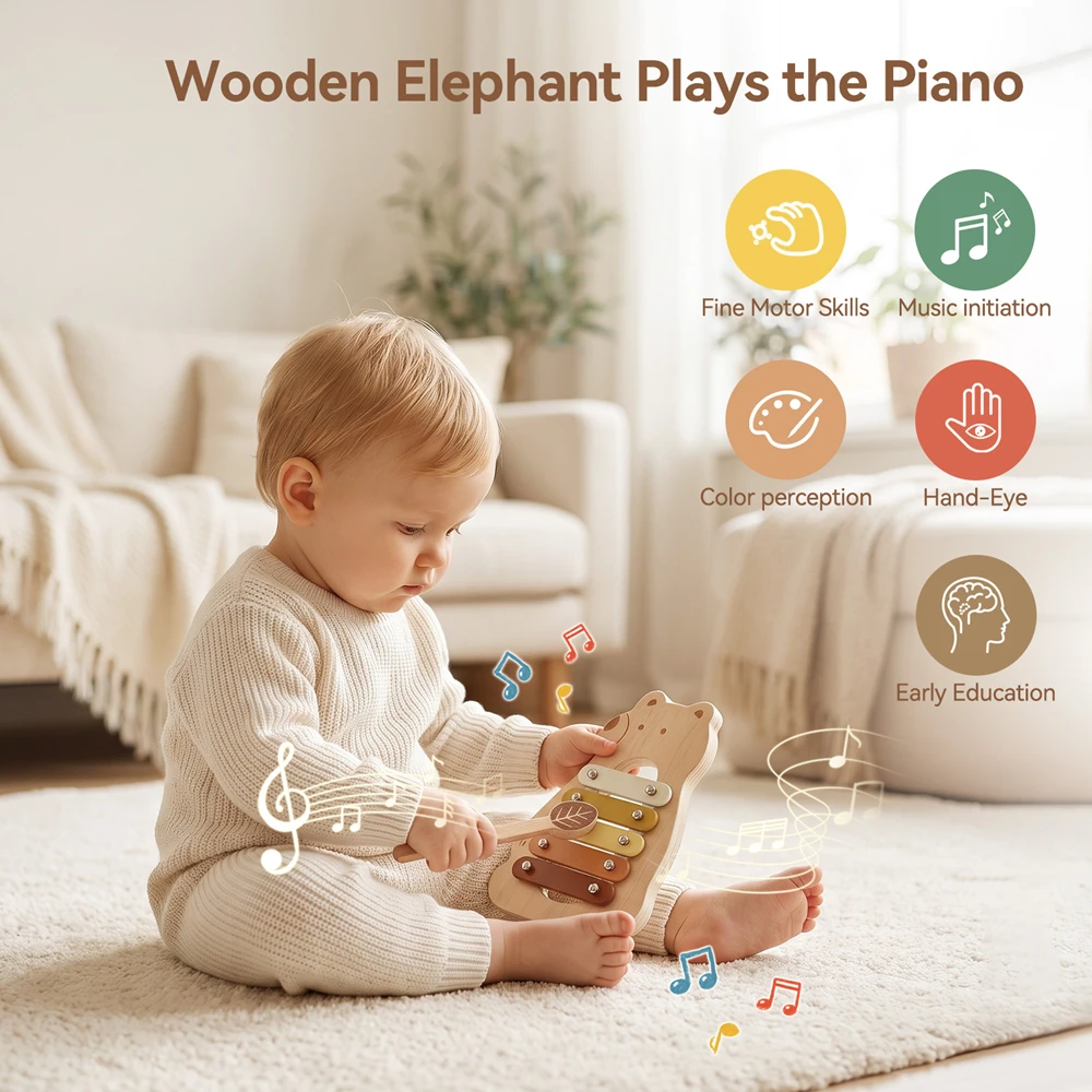Houten beer-xylofoon speelgoed - Musical Instrument Harmonium recensie en prijs