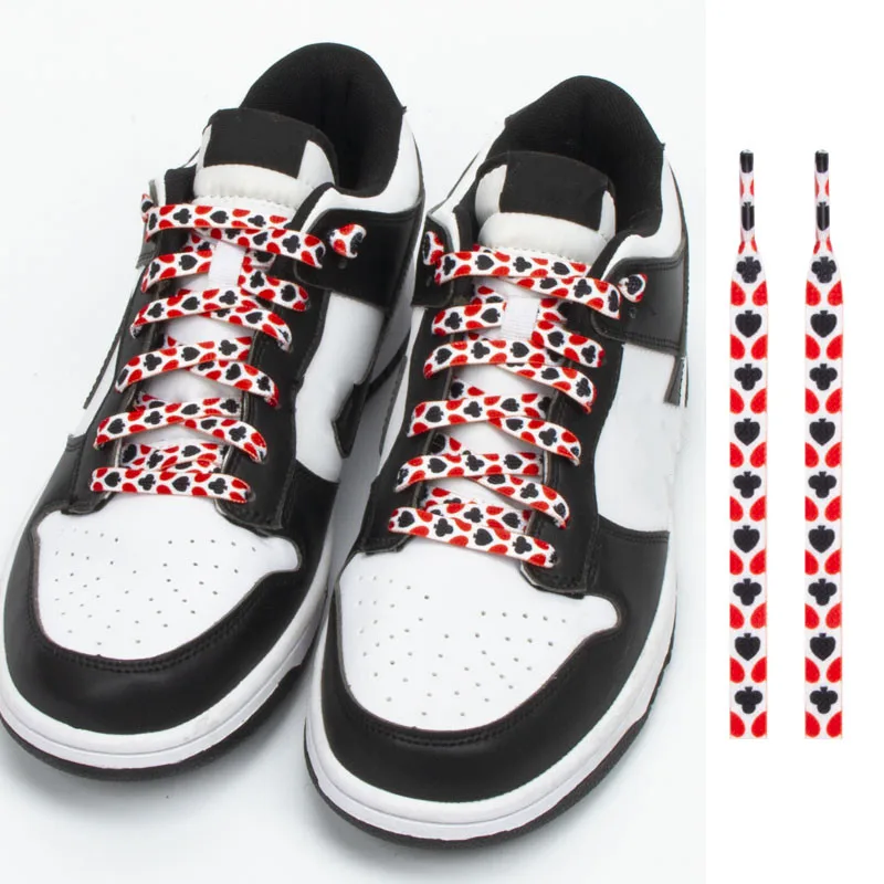 Color Matching Printing Shoe Laces Flat Plum Shoelaces for Sneakers Sports Casual  Tennis Shoelace Women Man Kid Shoestrings