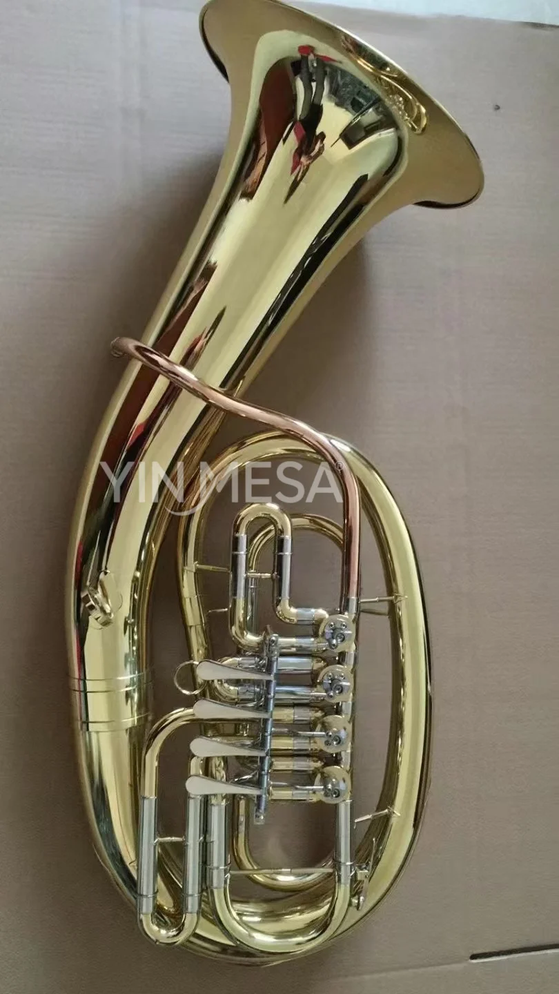 4-Flat Valve Euphonium Brass Instrument For Beginner And Professional Playing