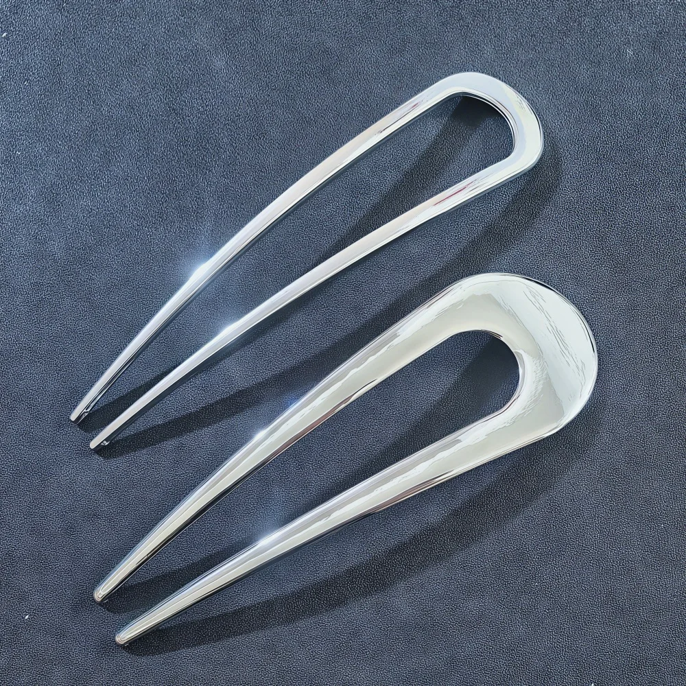 Dicke, einfache U-förmige Haargabeln für Frauen und Mädchen, Metall-Haarspangen, geometrische Haarclips, modische Haaraccessoires für Damen – Detail 3