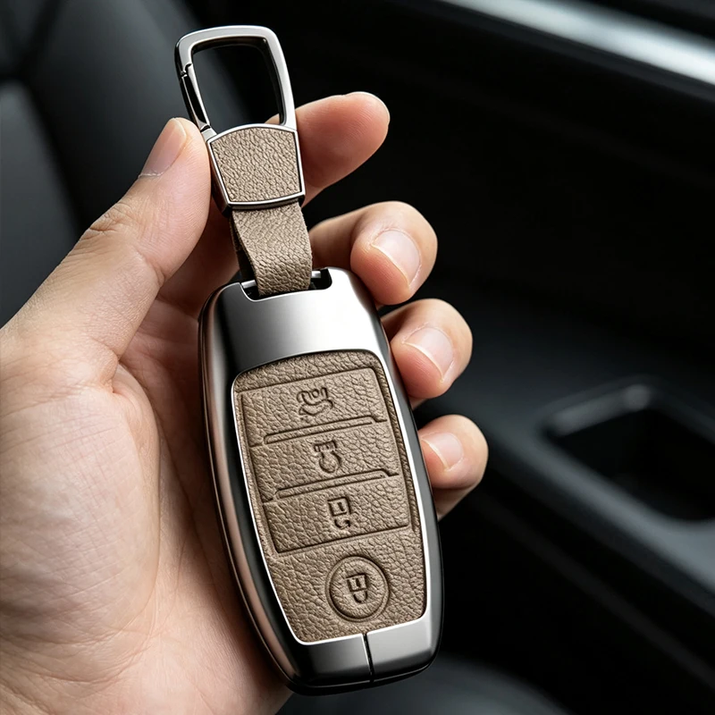 Metal Leather Car Key Case Cover Shell For KIA Rio Rio5 Sportage Ceed Cerato K3 KX3 K4 K5 Sorento Optima Picanto Protect Shell