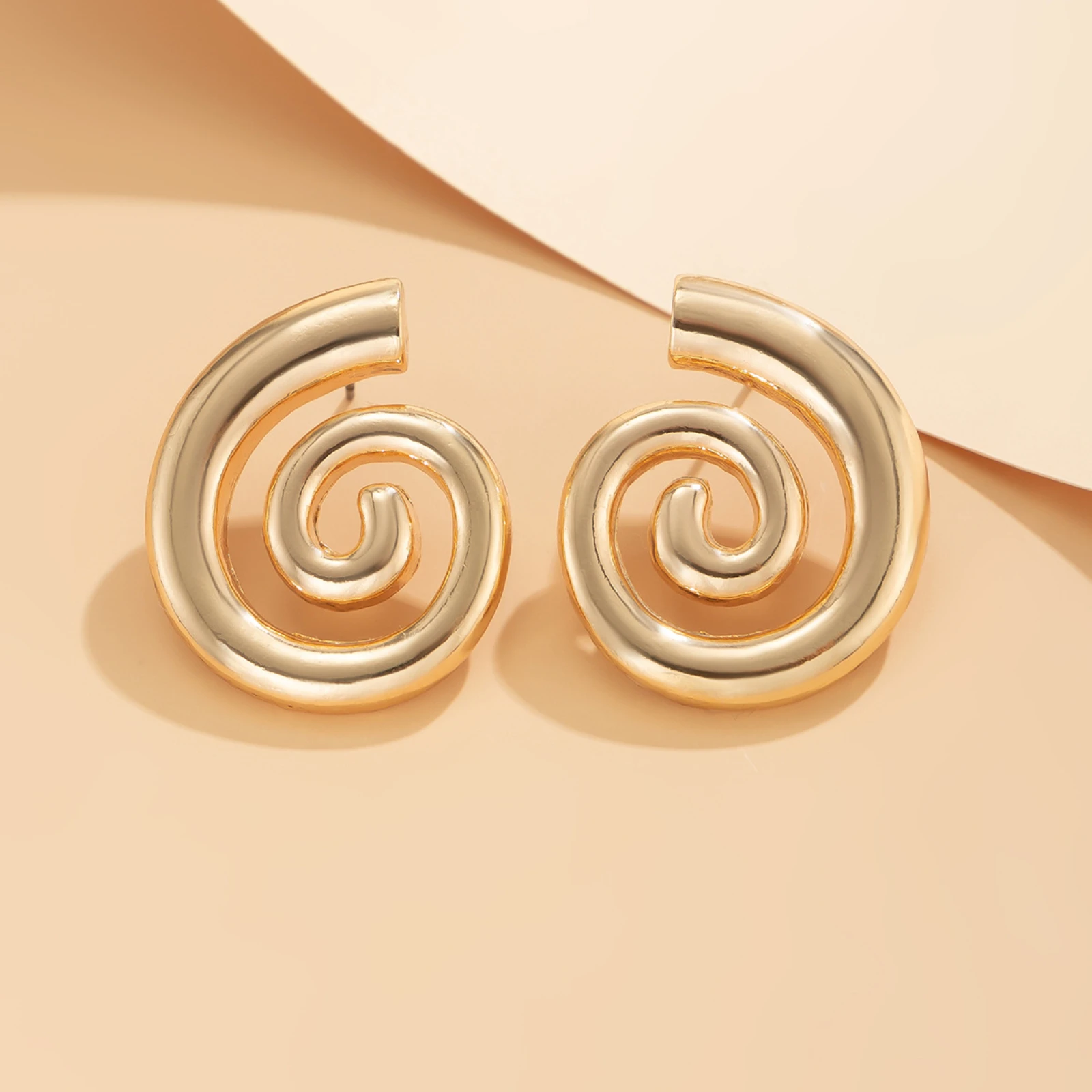 

Geometric Spiral Shell Symbol Simple Exaggerated Earrings for Women Design Girls Ear Jewelry Gift