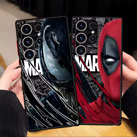 Marvel Venom Deadpool Case for Samsung Galaxy S10 S21 S25 Edge S24 FE S23 Ultra S22 Plus S9 S20 Back Phone Cover