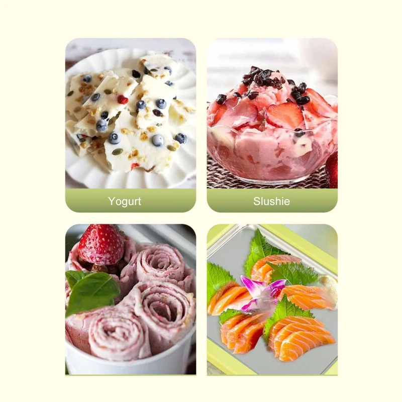Ice Cream Maker Pan Multifunctional Cold Sweet Fried Food Plate Durable Rolled DIY Homemade Frozen Yogurt Gelato Kitchen Tool
