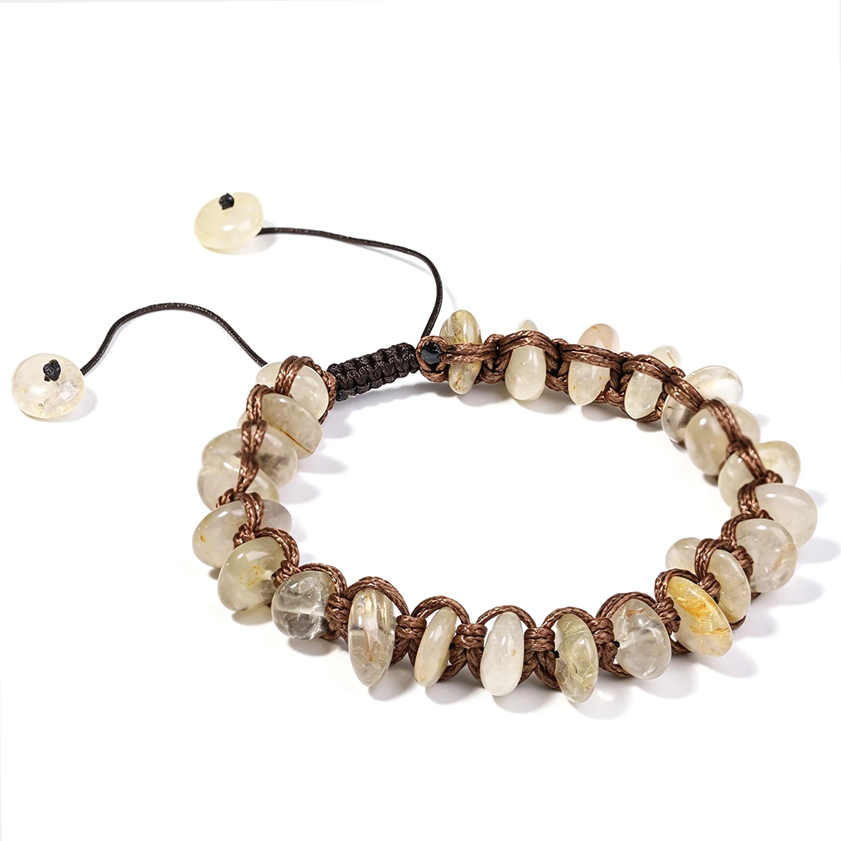 Herren-Armband aus natürlichem Citrin, gewebtes Armband, roher gelber Kristall, zieht Reichtum, Fülle, Heilstein, Schmuck, Geschenk für männliche Geschäftsleute – Detail 3