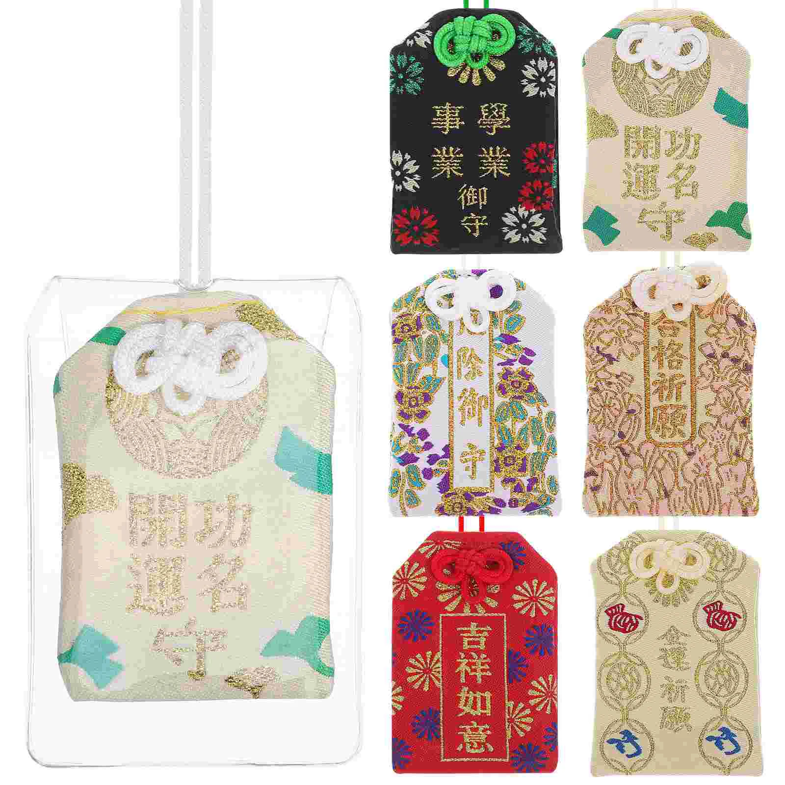 6 Pcs Japanese Pendant Shrine Amulet Tablecloth Gifts Style Blessing Bag Good Fortune Charm Luck Omamori