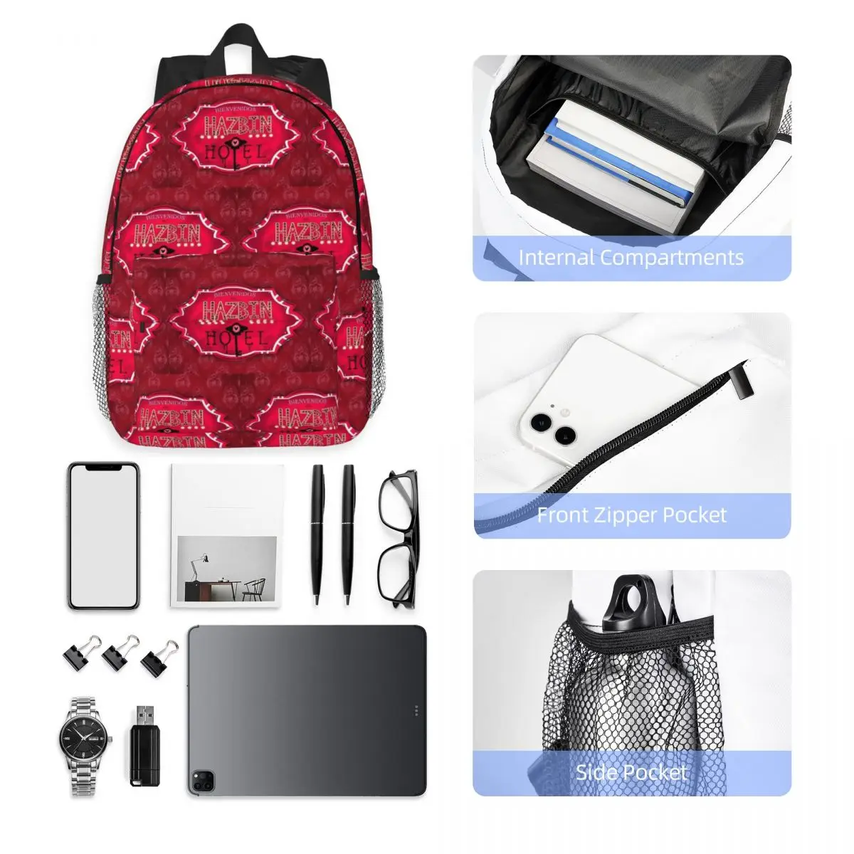 Hazbin Hotels Comedy Anime America Song And Dance Backpack Boys Girls BookBag Men Women School Bag Computer Shoulder Bags