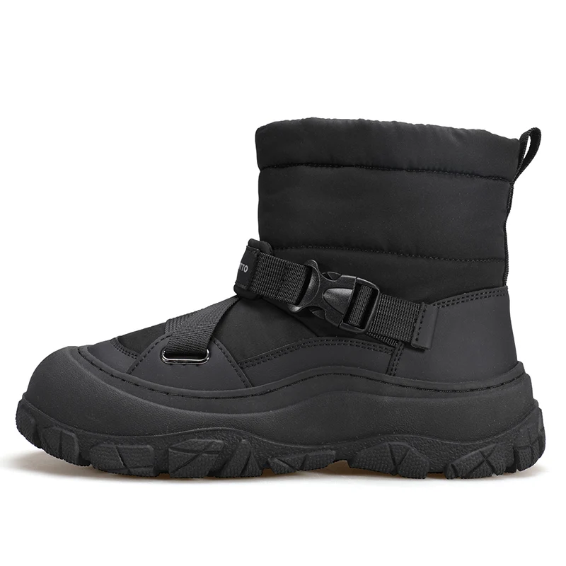 HUMTTO Winter Snow Boots Woman Leather Womens Sneakers Black Hiking Trainers Keep Warm Trekking Boots Outdoor Women Casual Shoes