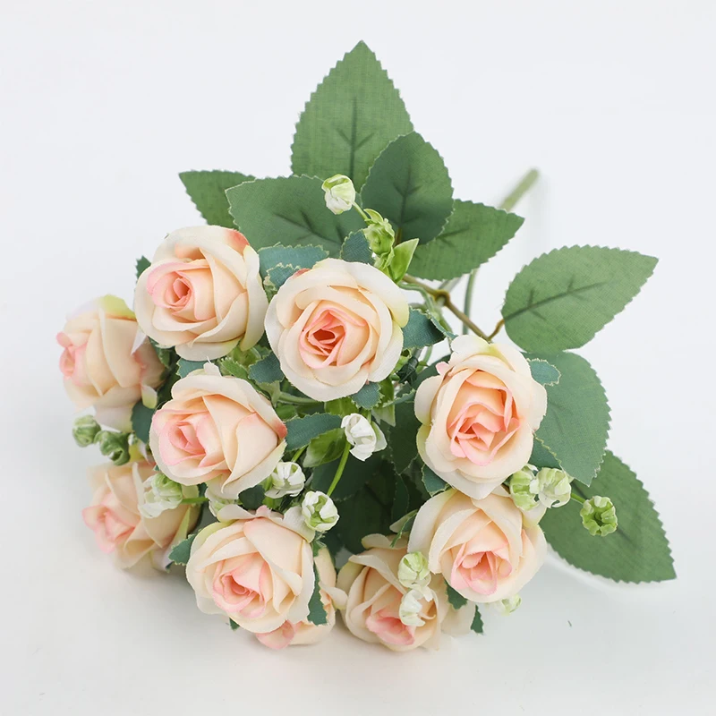 5 branches Roses Artificial Flowers Rose Flower Branch Artificial Red Roses Realistic Fake Rose for Wedding Home Decoration