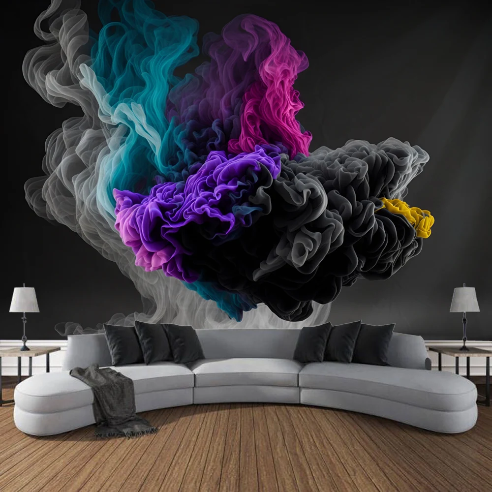 

Colorful Smoke Cloud Tapestry Wall Art, Large Tapestry Mural Decoration, Home Bedroom, Living Room Decoration