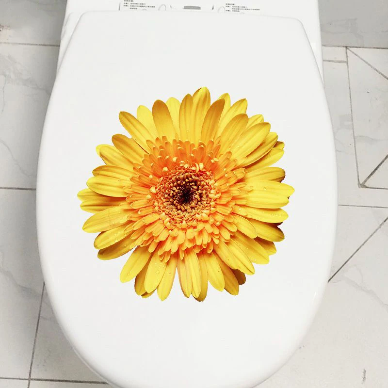 Beautiful Chrysanthemum Wall Sticker Bathroom Toilet Decor Decals Living Room Cabinet Home Decoration S226
