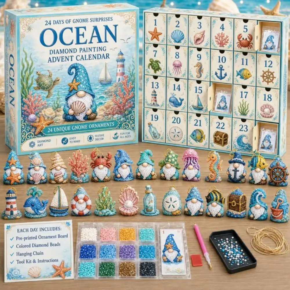 Unique Gnomes Christmas Gnome Advent Calendar Flower Crafts Diamond Art Halloween Gnome Surprises Diamond Painting Complete Set