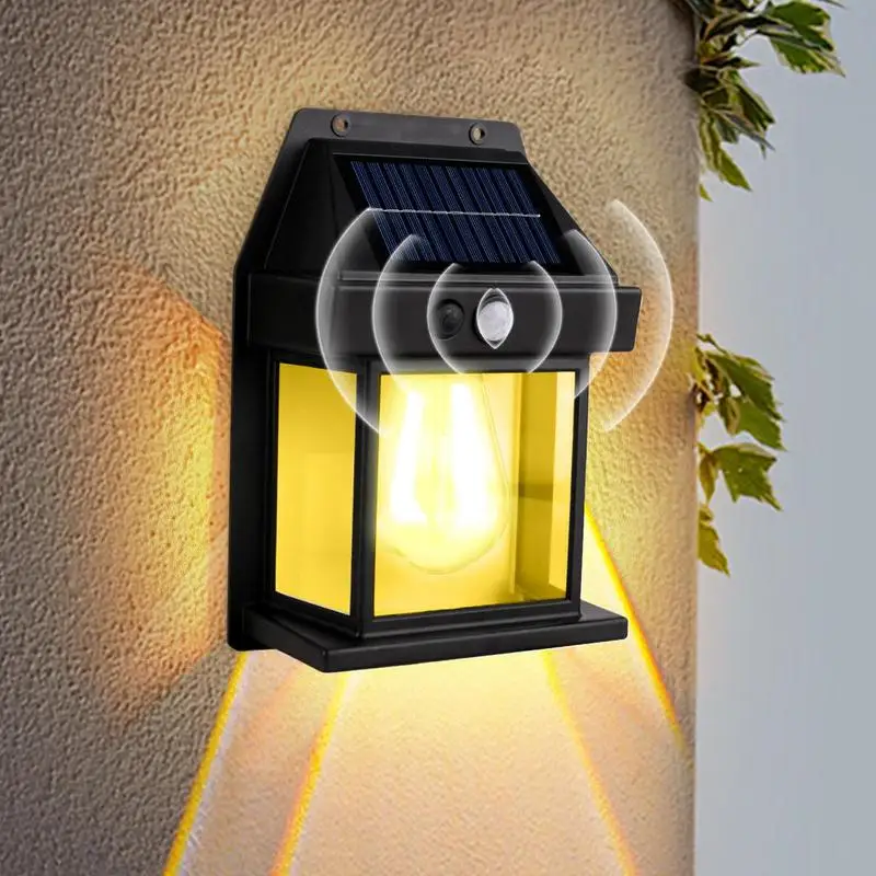 

Outdoor Solar Wall Light Tungsten Filament Garden Lamp Waterproof with Motion Sensor 3 Modes Solar Lamp Courtyard Fence Light
