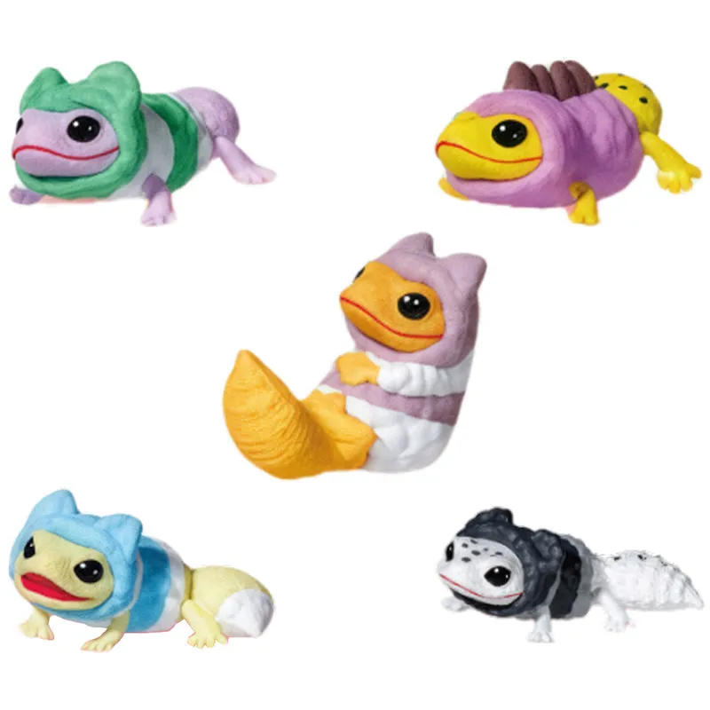 Japan Genuine YELL Gachapon Capsule Toy Gecko Lizard Pajamas Action Figures Blind Box Collection Ornaments Boys Girls Gifts