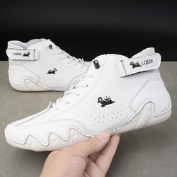 Women Boots Trend 2023 Leather Ankle Boots Casual Motorcycle Winter Female Shoes Waterproof High Top Sneakers Luxury Footwear