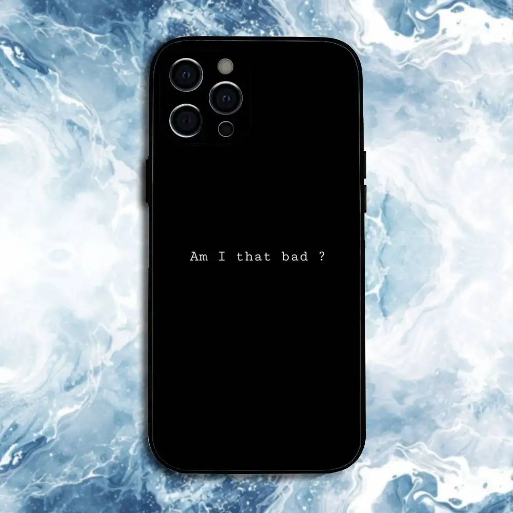 حافظة هاتف جمالية من Sad-depression-Black-Word لهاتف iPhone17,16,15,14,13,12,11 Plus, Pro Max، غطاء أسود من السيليكون الناعم #5