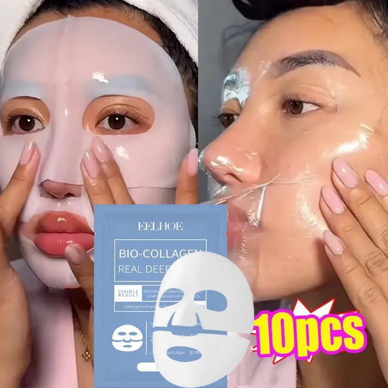 

1/3/5/10PCS Bio Collagen Face Mask Shrink Pores Deep Hydrating Overnight Mask Moisturizing Refreshing Brightening Face Skin Care