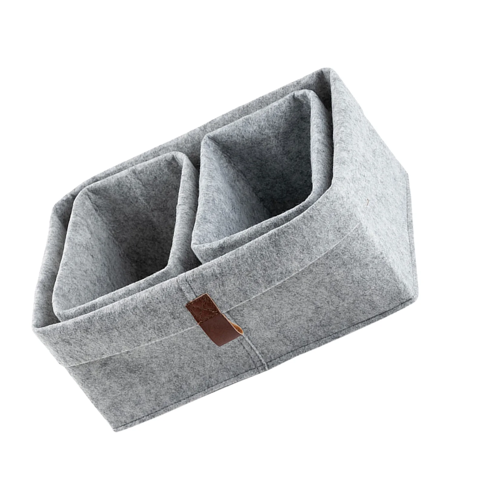 

3Pcs Desktop Storage Baskets Felt Material Space-Saving Organizer for Desk Bedroom Living Room Mini Bins Storage Basket