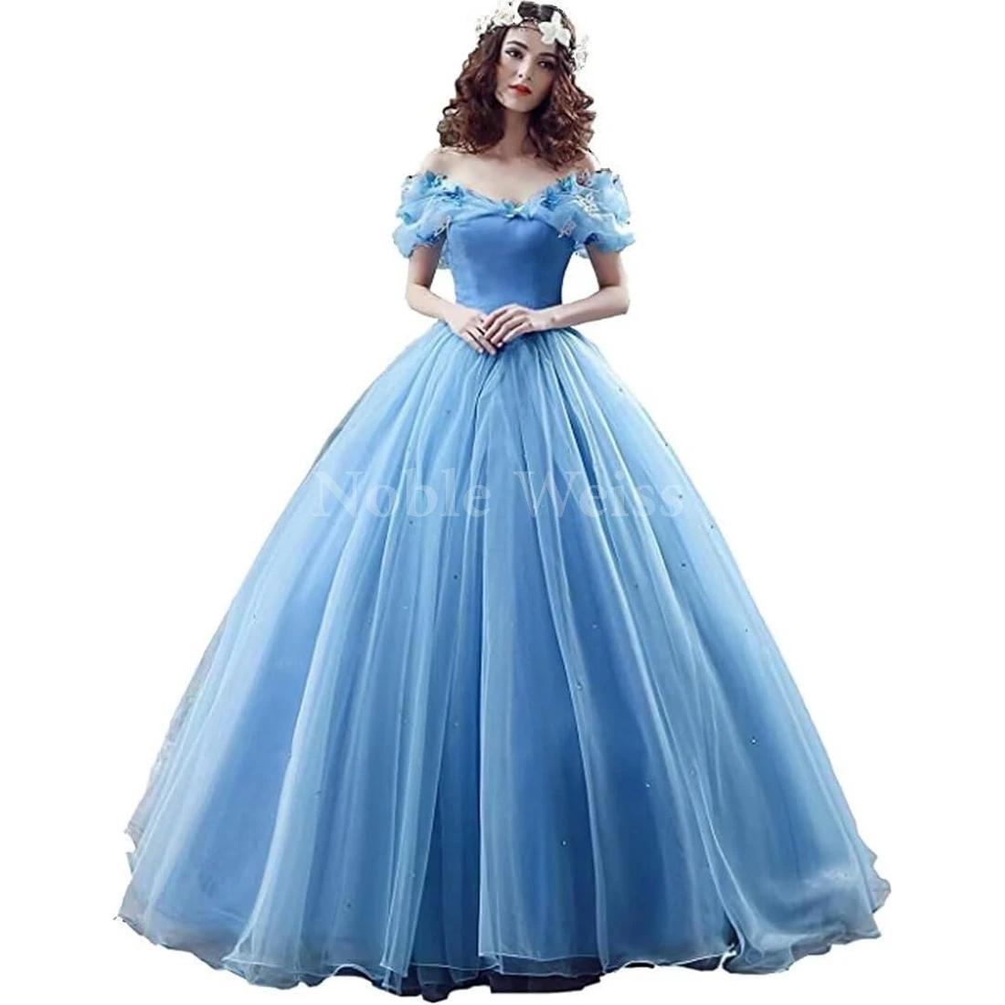 

Women's Princess Off Shoulder Prom Gown Wedding Dresses Ball Gown Organza Quinceanera Dress Customize