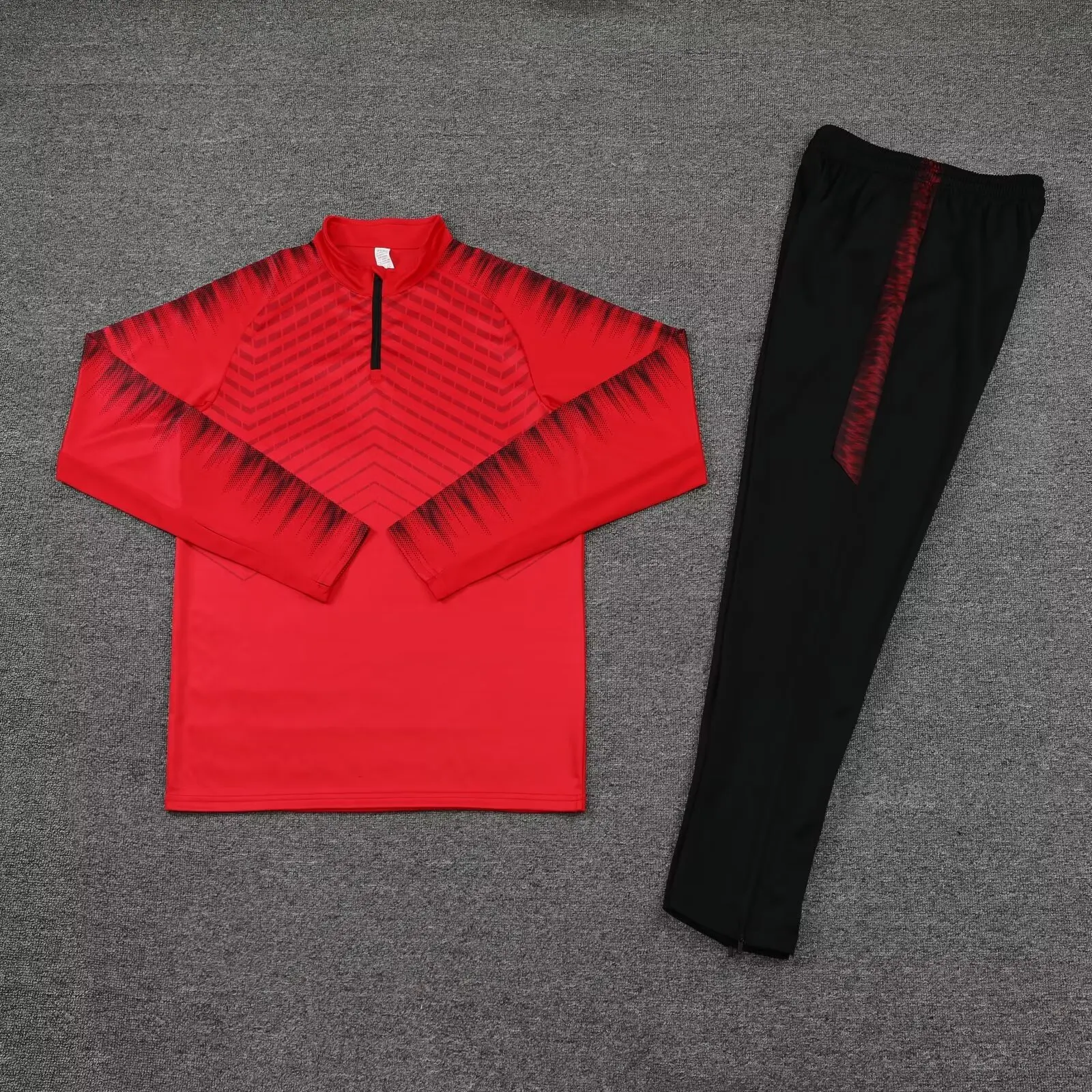 new men Leisure sports set suit football Training wear games Jerseys Jacket baseball Kit  full sleeve top and trousers red