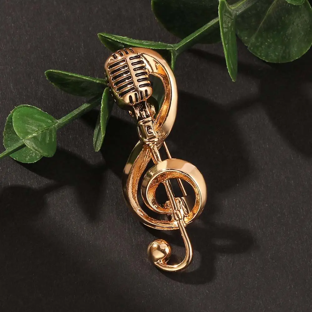 For Lapel Brooch Concert Jewelry Accessories Lapel Pin Microphone Brooches Brooches Pin Music Note Brooch Enamel Pin
