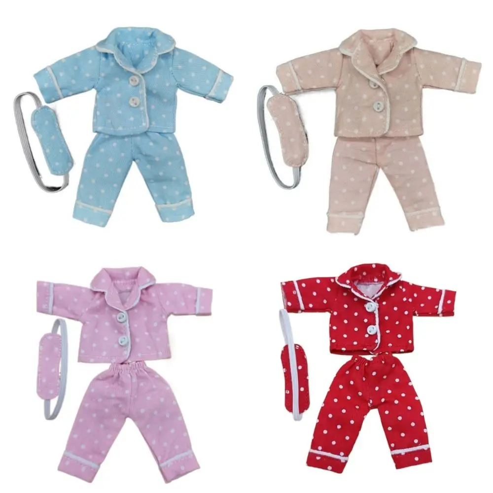 Playing House Shirt Pants Doll Pajamas Eye Mask Dress Up Ob11 Sleep Clothes Cute Changing Obitsu 11 Clothes DIY Toy