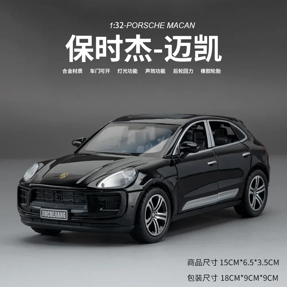 

1:32 Porsche Macan T SUV Car Model Alloy Diecast Simulation Toy Sound Light Pull Back Collecte Decorates Gift for Boy Birthday