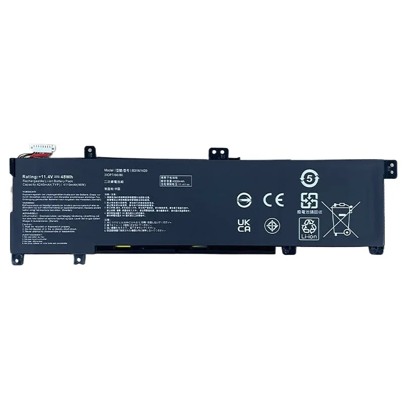 11.4V 4240mAh B31N1429 48Wh Laptop Battery for ASUS V505L A501LB5200 K501L A501L A501LX K501U Replaceable Batteries