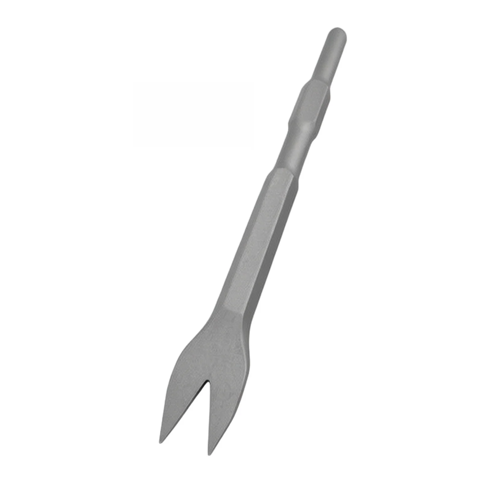 Silver Alloy Steel V-type Chisel 250 X 17mm Chisel Width 115mm Hexagonal Shank For Cement Wall For Stone Cutting