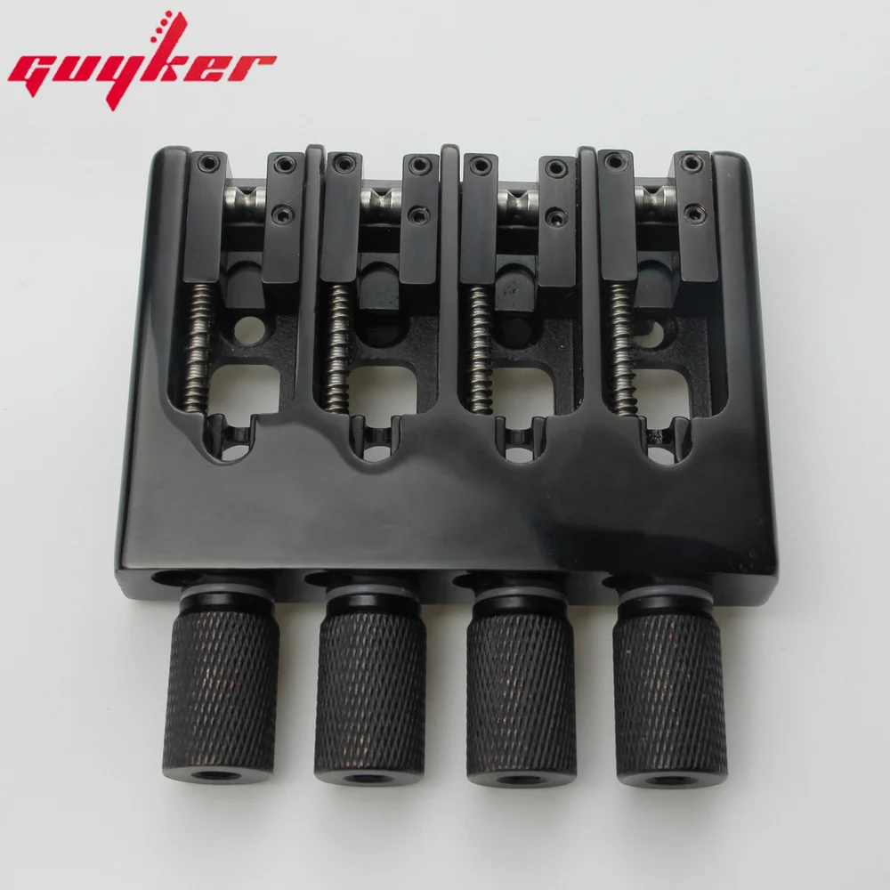 4 String Slightly Adjustable String Spacing Headless Bass Bridge Black Base CNC Processing