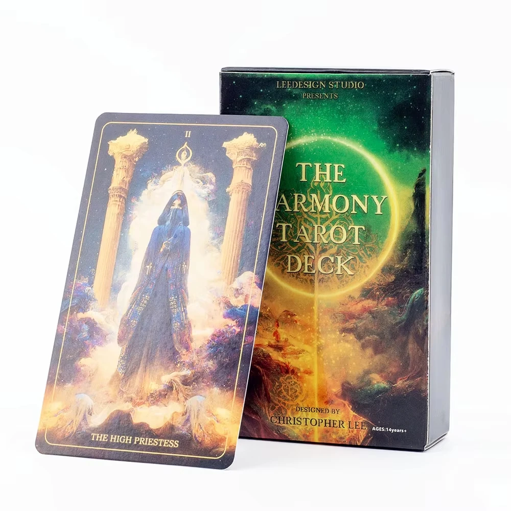 Nuevo The Harmony Tarot Deck 78 cartas de diseño único creadas por armonizar los dos mundos de la IA y los juegos de mesa de creatividad humana