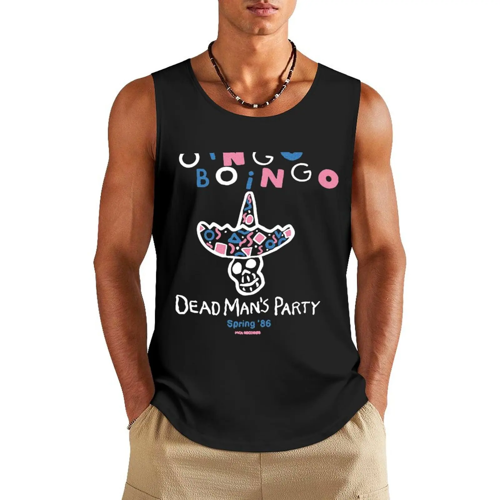 

Oingo Boingo Dead Man's Party Spring '86 Tank Top Vest for boy anime clothes cute tops
