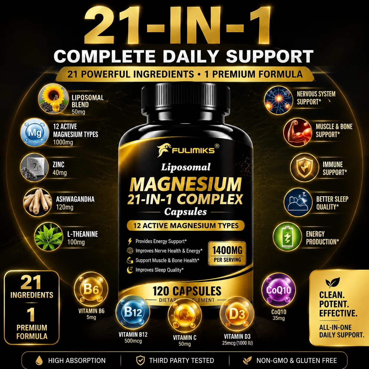 21 w 1 Liposomalny Kompleks Ma – Ashwagandha Extract Root recenzja i cena