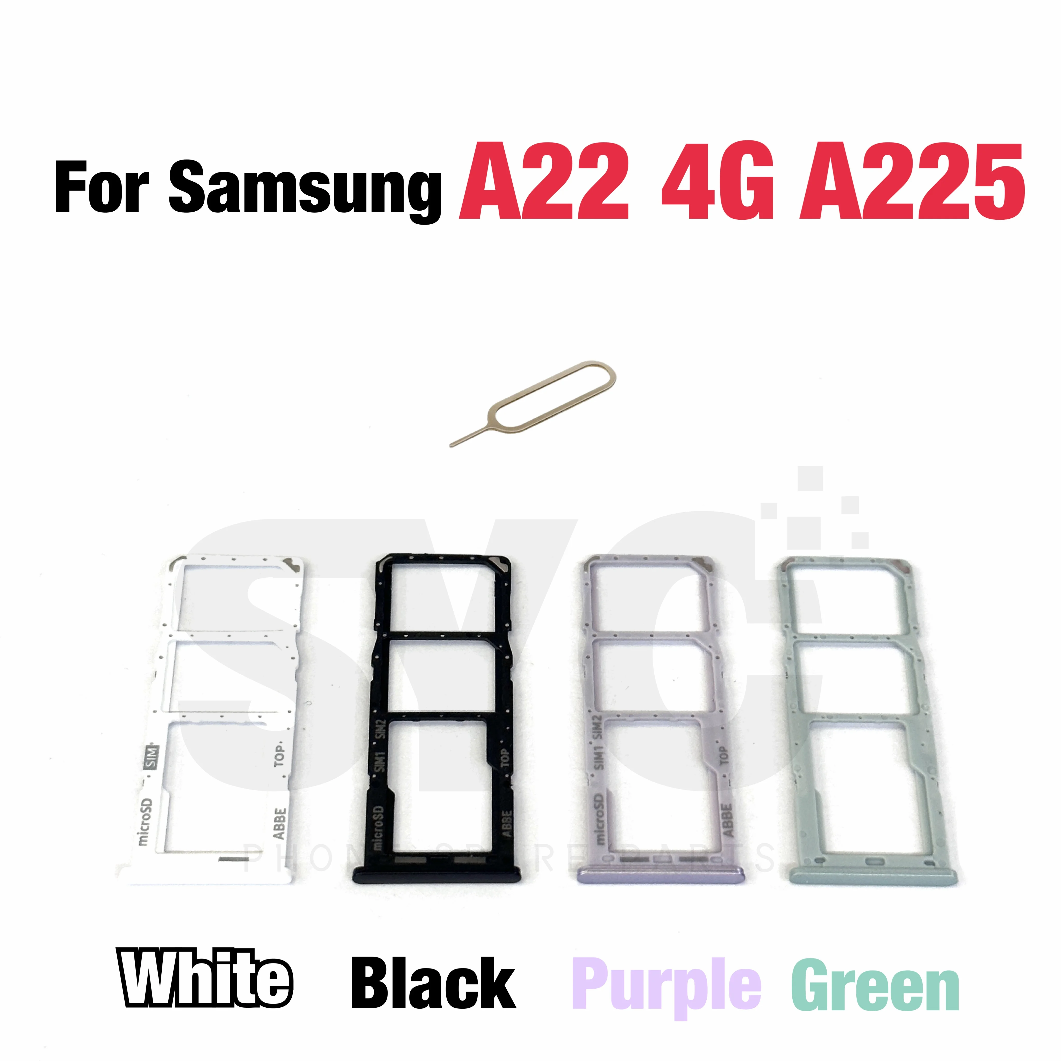 

Phone Sim SD Card Tray For Samsung Galaxy A22 A22 4G A225 New SIM Adapter Chip Holder Slot Drawer Parts + Tool