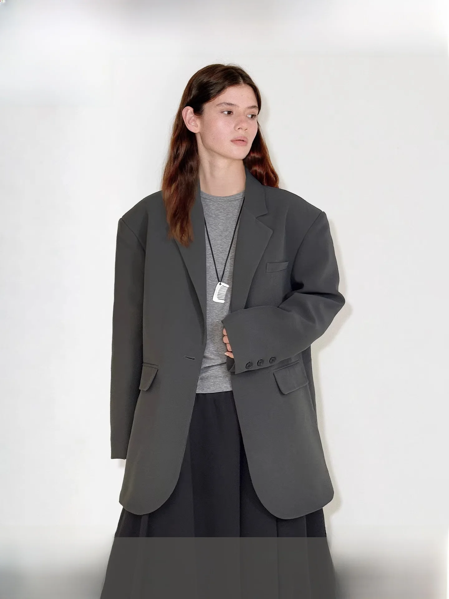 

Fano Vintage oulder Wide Notch Lapel Women's Suit Jaet Reaped Classic Sle Casual Loose Fit Spring 2026 Collection