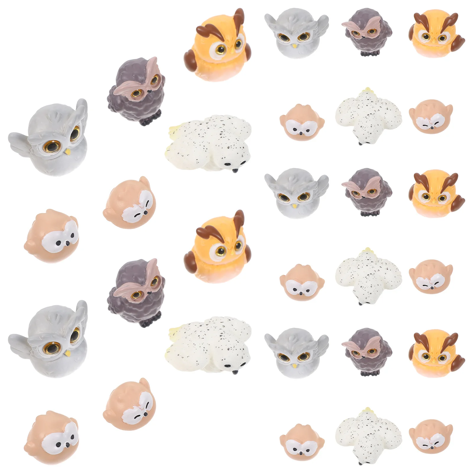 

30 шт. миниатюрные фигурки совы из смолы, милые маленькие статуи птиц, аксессуары для сказочного сада, террариум, мх, сочный горшок, декор