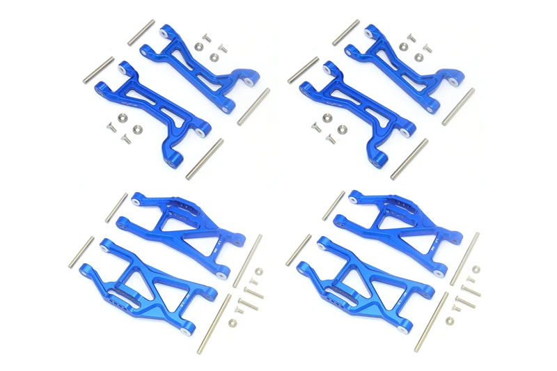 Brazos superiores + inferiores delanteros + traseros de aluminio GPM para camión 1/10 4WD MAXX MONSTER-89076-4